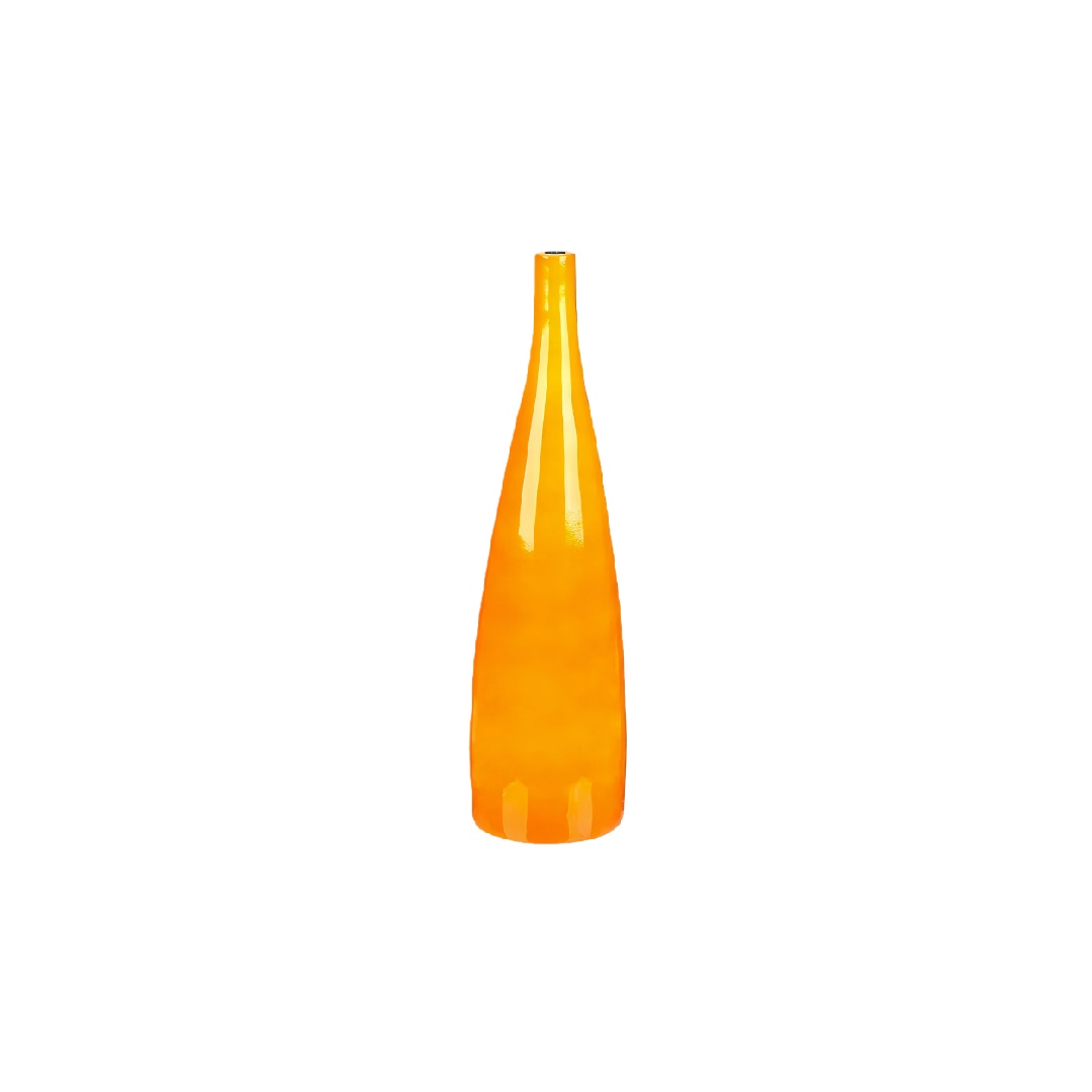 Vibrant Orange Glossy Ceramic Bottle Vase - 16 inch Modern Decorative Bud Vase-danhkristen.shop