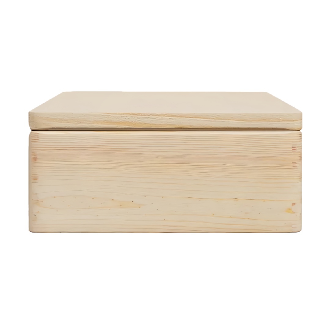 Minimalist Natural Pine Wood Storage Box with Seamless Lid-ricardofarner.shop