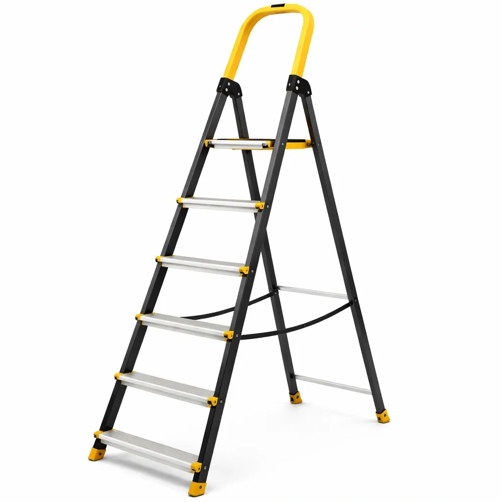 Foldable 6 Step Ladder with Handrail-casanovafurn