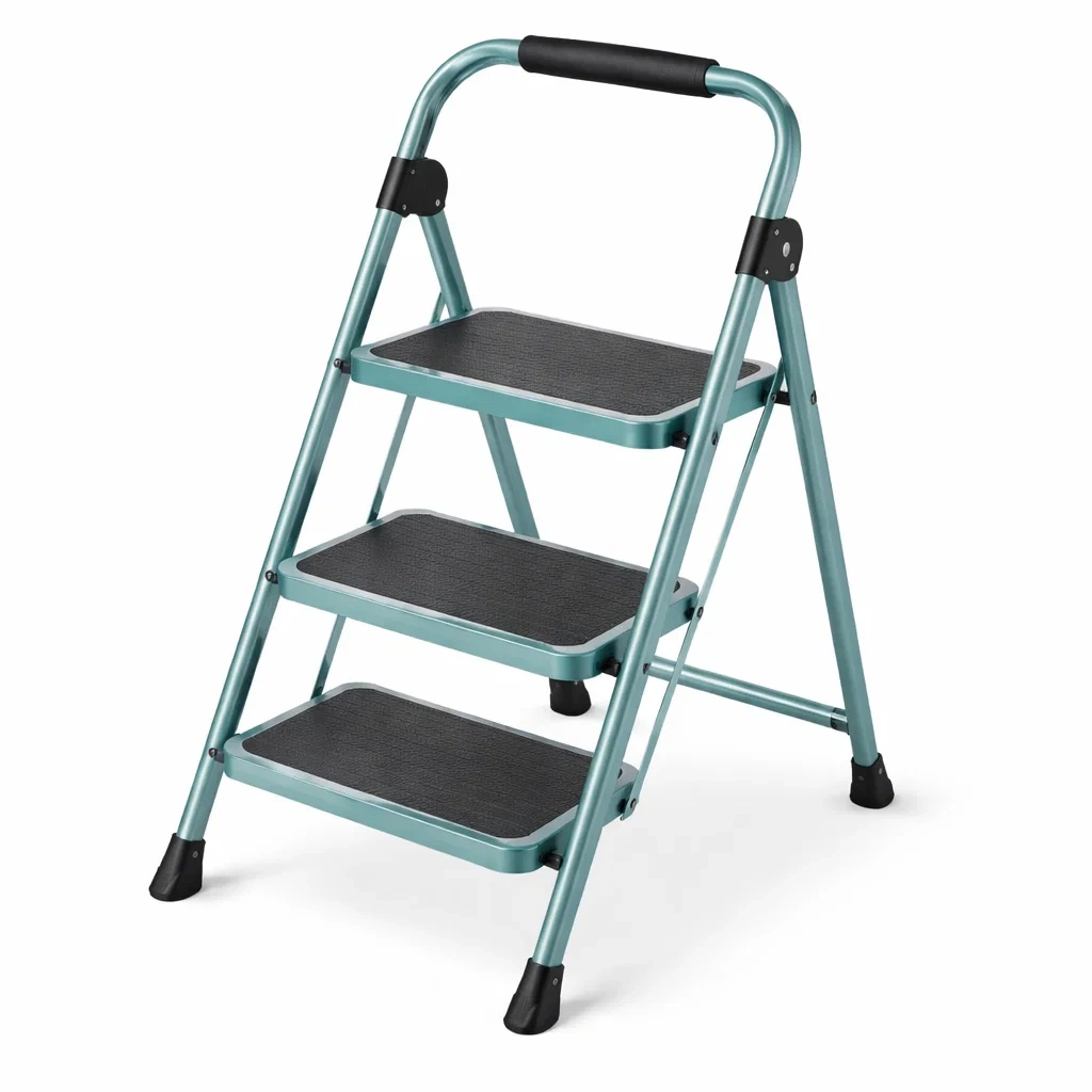 Foldable 3 Step Ladder with Handrail-casanovafurn