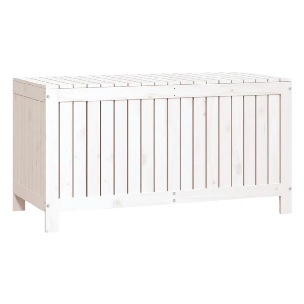 Witte Houten Opbergkist met Verticale Latten-nancycarper.shop