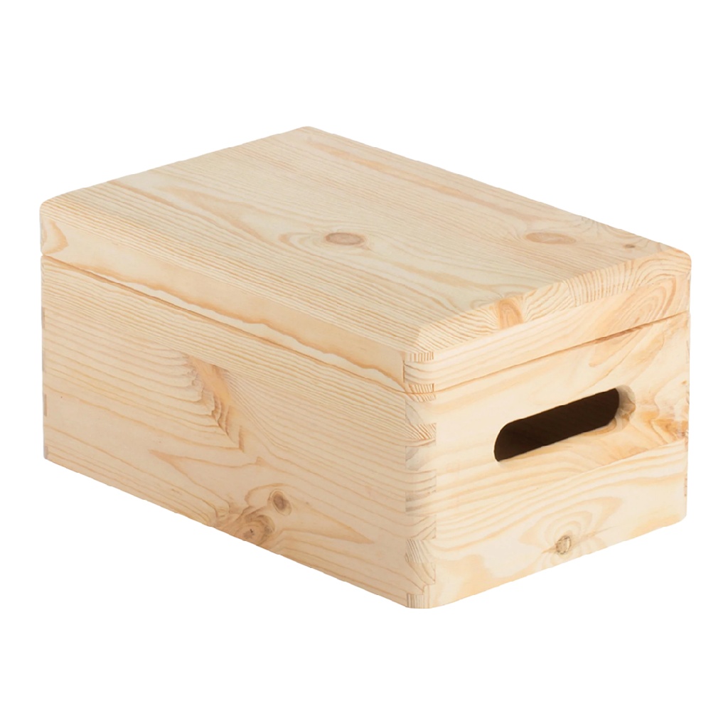 Gesloten Houten Opbergbox met Handgrepen-nancycarper.shop