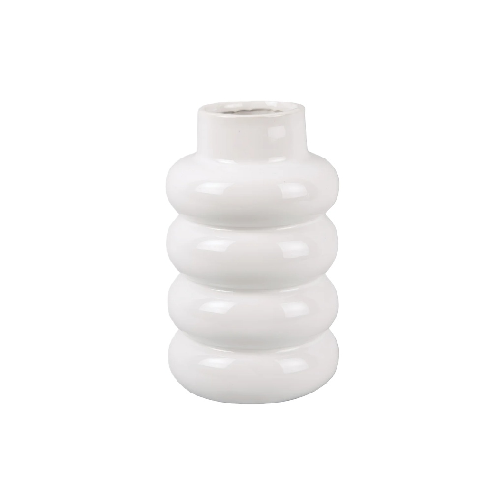 Moderne Witte Keramieken Vaas met Bubbelontwerp - Hoogglans Decoratie-nancycarper.shop
