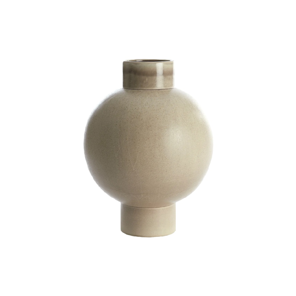 Klassieke Beige-Bruine Bolvaas - Keramiek met Zijdeglans-nancycarper.shop