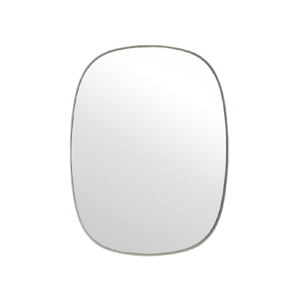 Espejo de pared orgánico rectangular redondeado con marco metálico fino (24 × 18 in)-luisweston.shop
