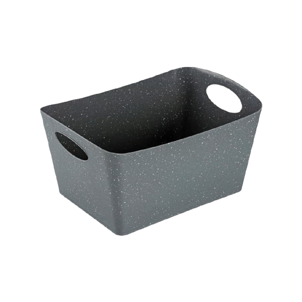 Caja organizadora rectangular gris con asas integradas (14 × 9 in)-luisweston.shop