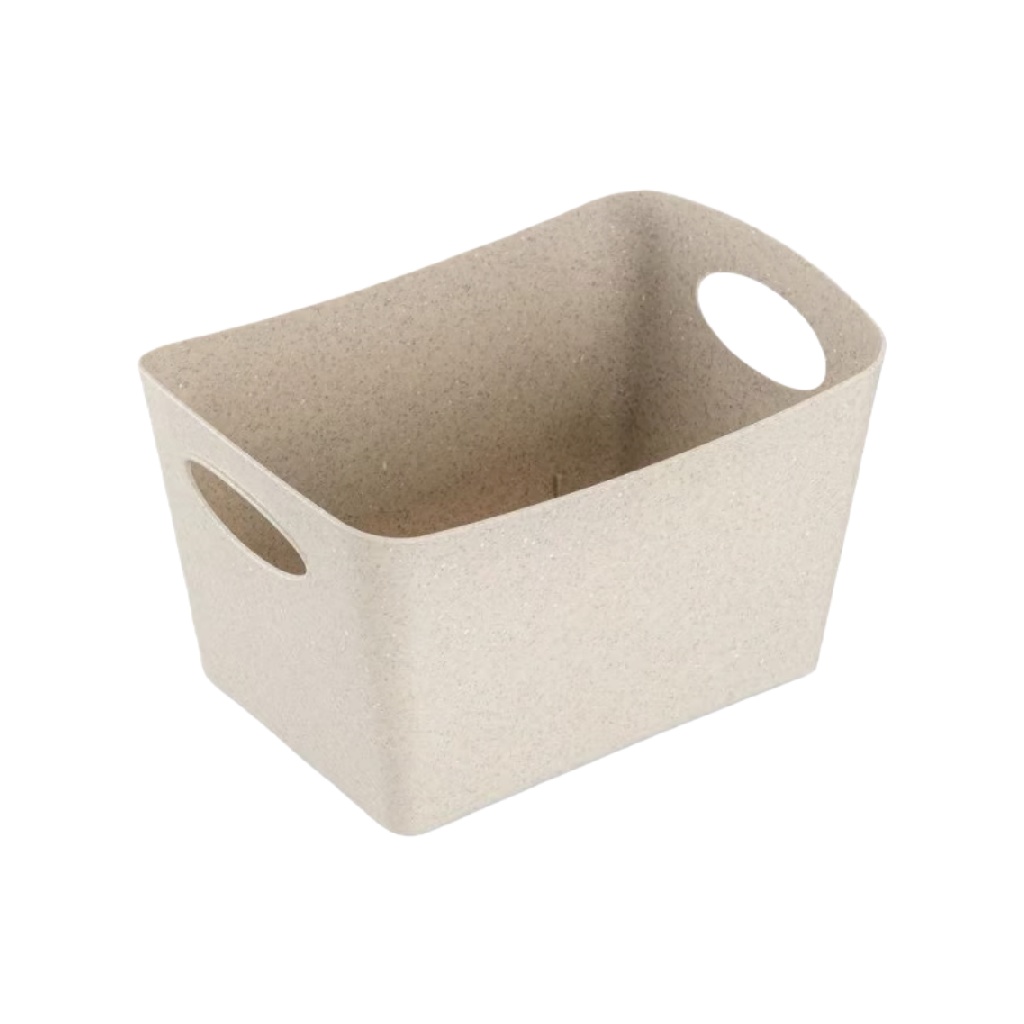 Caja organizadora rectangular beige con asas integradas (14 × 9 in)-luisweston.shop