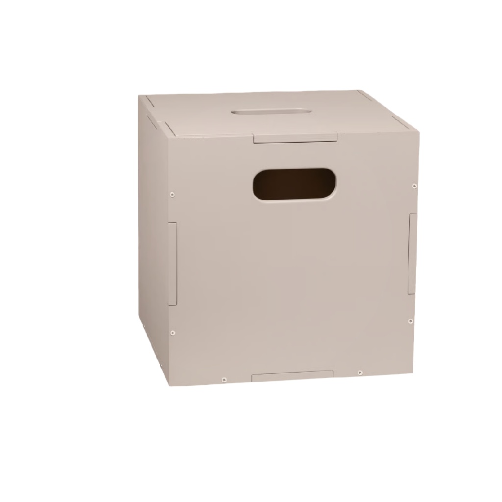 Caja de almacenamiento plegable con asas integradas, color beige-luisweston.shop
