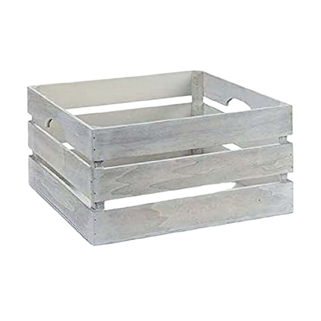 Witgewassen Houten Opbergkrat met Handgrepen-nancycarper.shop