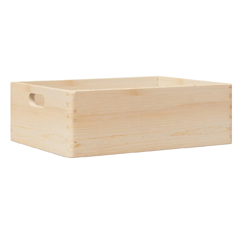 Ondiepe Grenenhouten Opbergbox met Handgrepen-nancycarper.shop