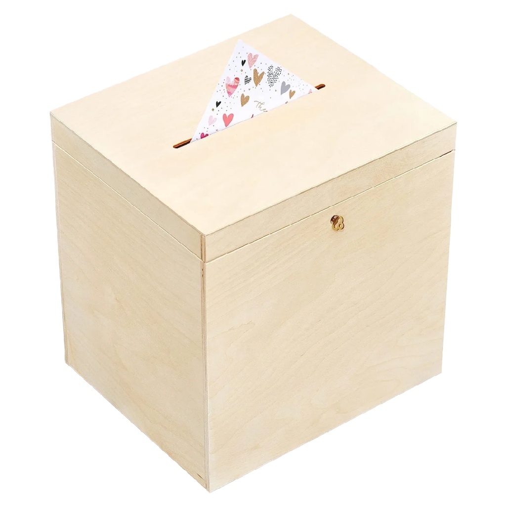 Houten Enveloppendoos / Huwelijkskaartenbox met Slot-nancycarper.shop