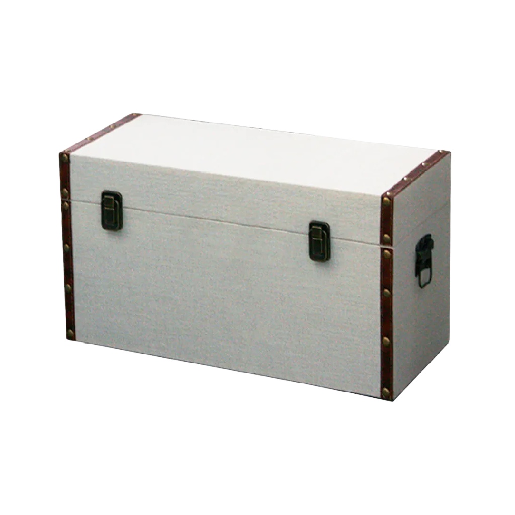 Witte Decoratieve Opbergkist met Vintage Details-nancycarper.shop