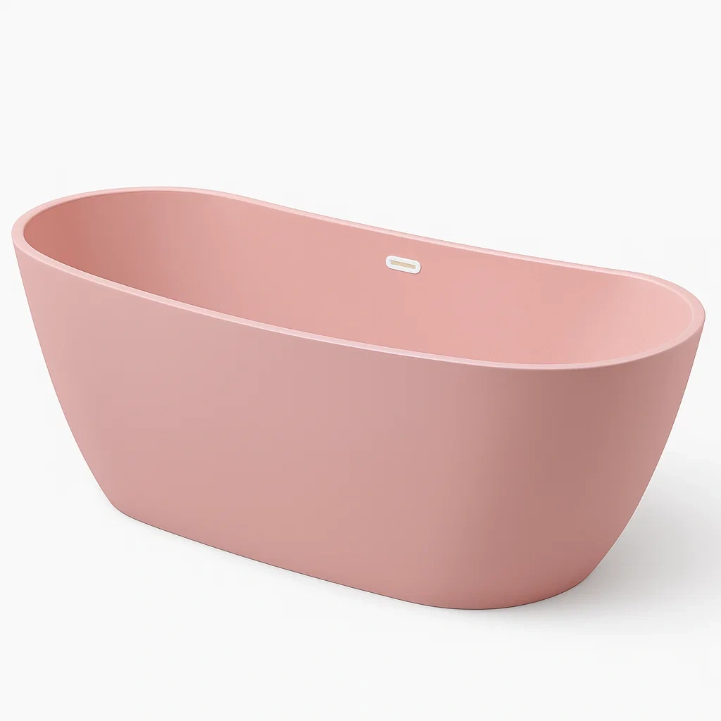 Baignoire autoportante en acrylique rose-seataura