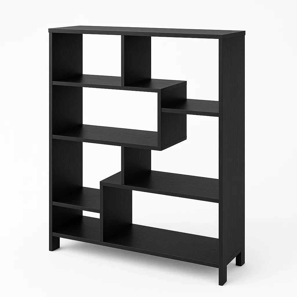 Étagère de rangement en MDF noir-seataura