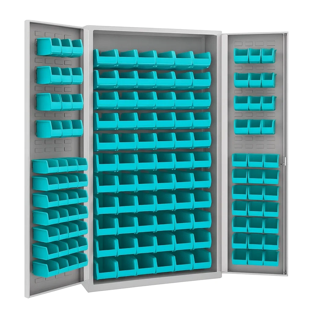 Armoire à outils à tiroirs en métal avec bacs turquoise 180x90x40 cm-seataura