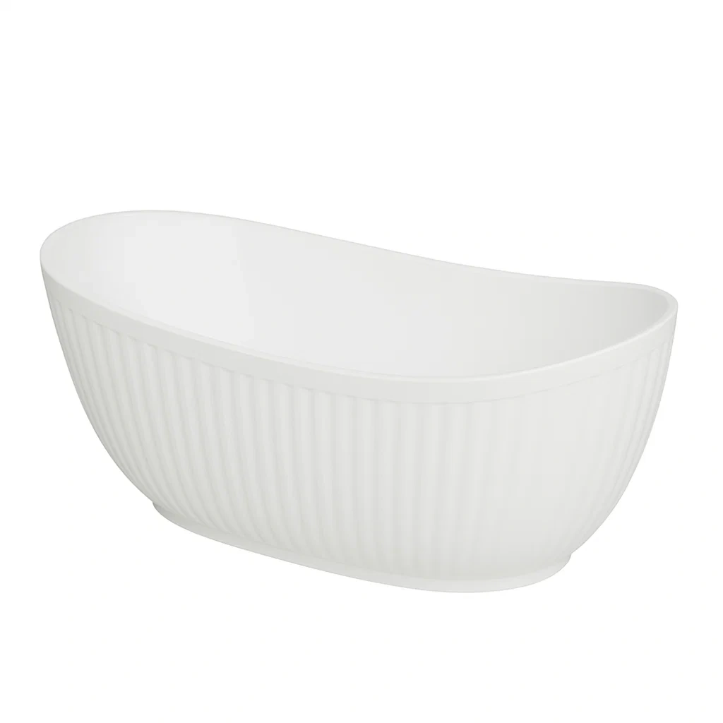 Baignoire autoportante en acrylique blanc 150x70x60 cm-seataura