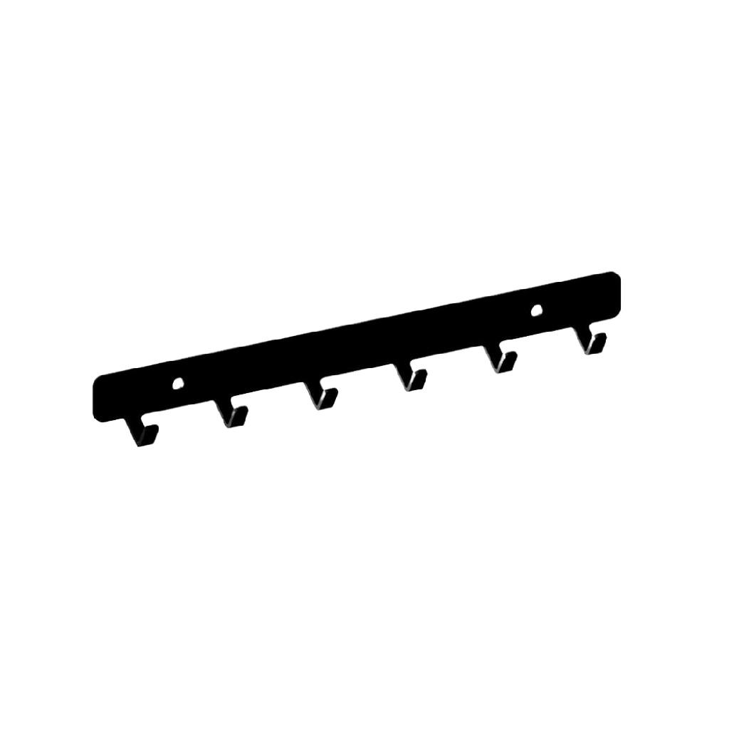 Perchero de pared negro con 5 ganchos-patriciascott.shop