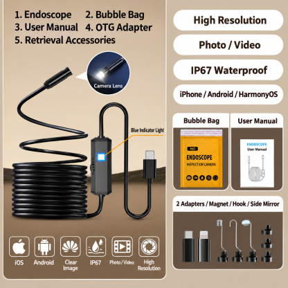 Woyuosn High-Resolution Waterproof Endoscope Camera