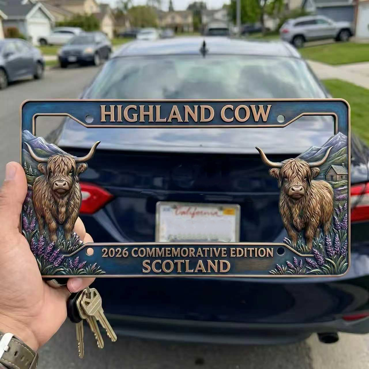 🔥🐂 Highland Cow Commemorative Edition License Plate 🌟