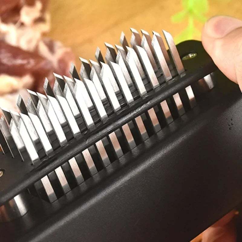 Meat Tenderizer with 48 Stainless Steel Blades – Tenderizing Steak, Chicken, Beef, Fish, and Pork