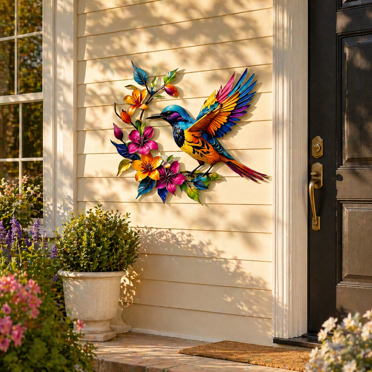 🔥2026 Hot Sale🌟Hummingbird Bloom Metal Wall Art