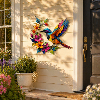 🔥2026 Hot Sale🌟Hummingbird Bloom Metal Wall Art