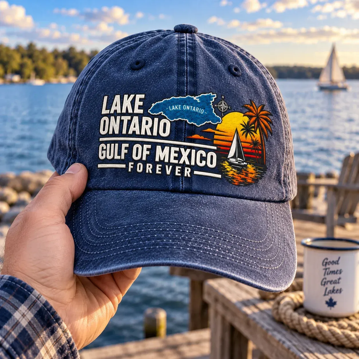 🔥 Lake Ontario & Gulf Forever Vintage Baseball Cap 🌊 