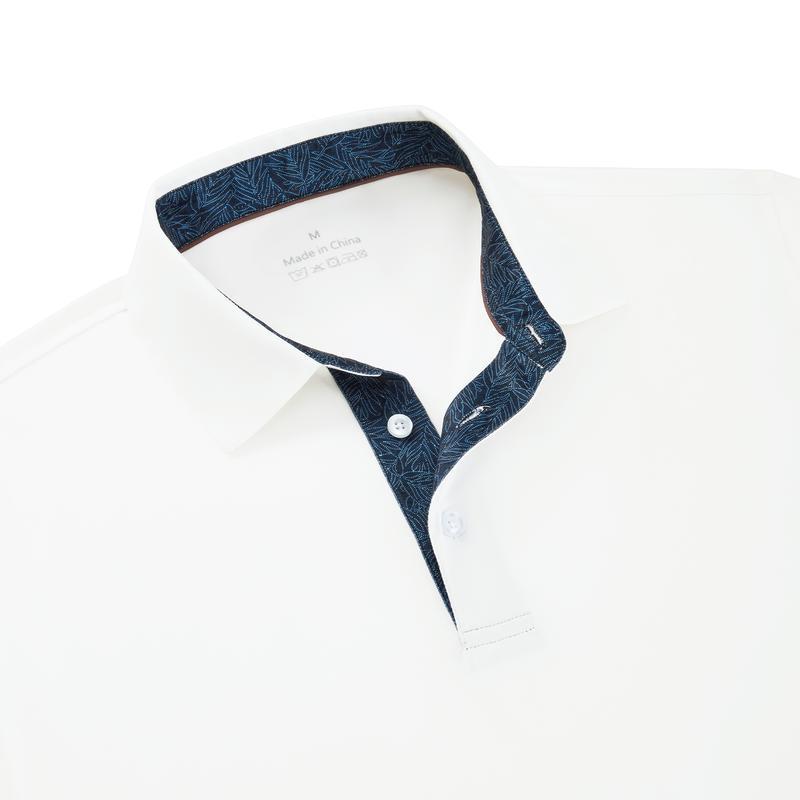 Men‘s Floral Collar Polo Shirt – Anti-Wrinkle Stretchy Arm-Enhancing Short Sleeves