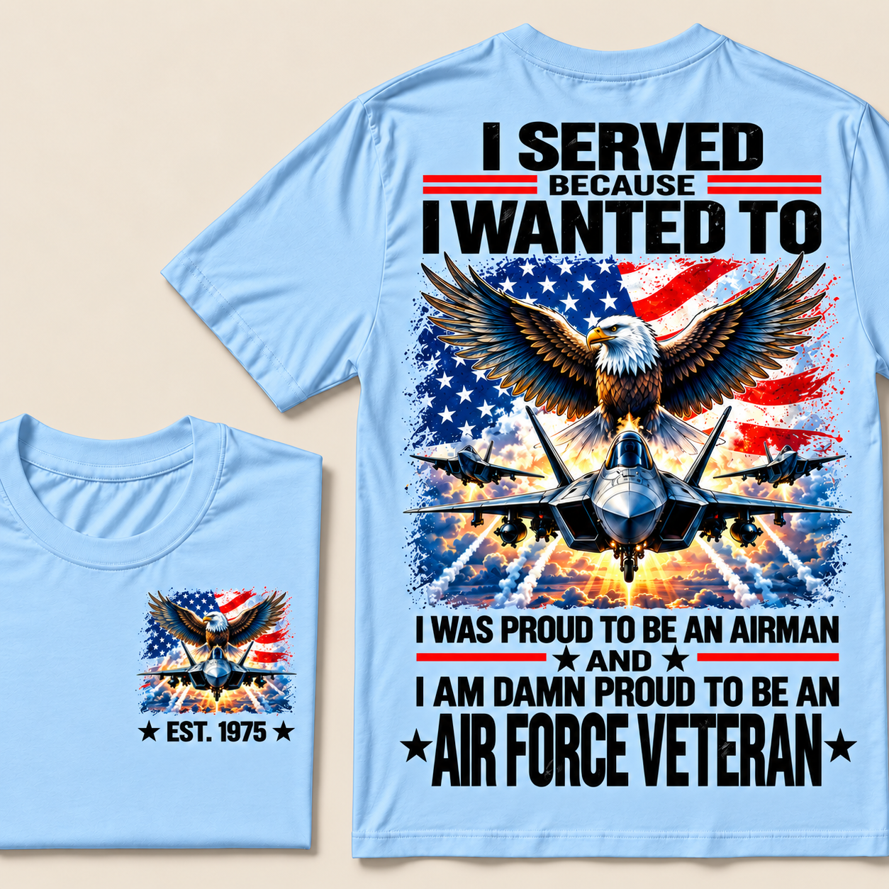 I Served Because I Wanted To I Was Proud To Be An Airman And I Am Damn Proud To Be An Air Force Veteran Custom Year T-shirt