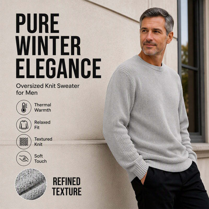 ✨2026 Collection at 50% OFF🎁 Men's Crewneck Sweater Soft Casual Sweaters Classic Long Sleeve Pullover Sweaters with Ribbing Edge