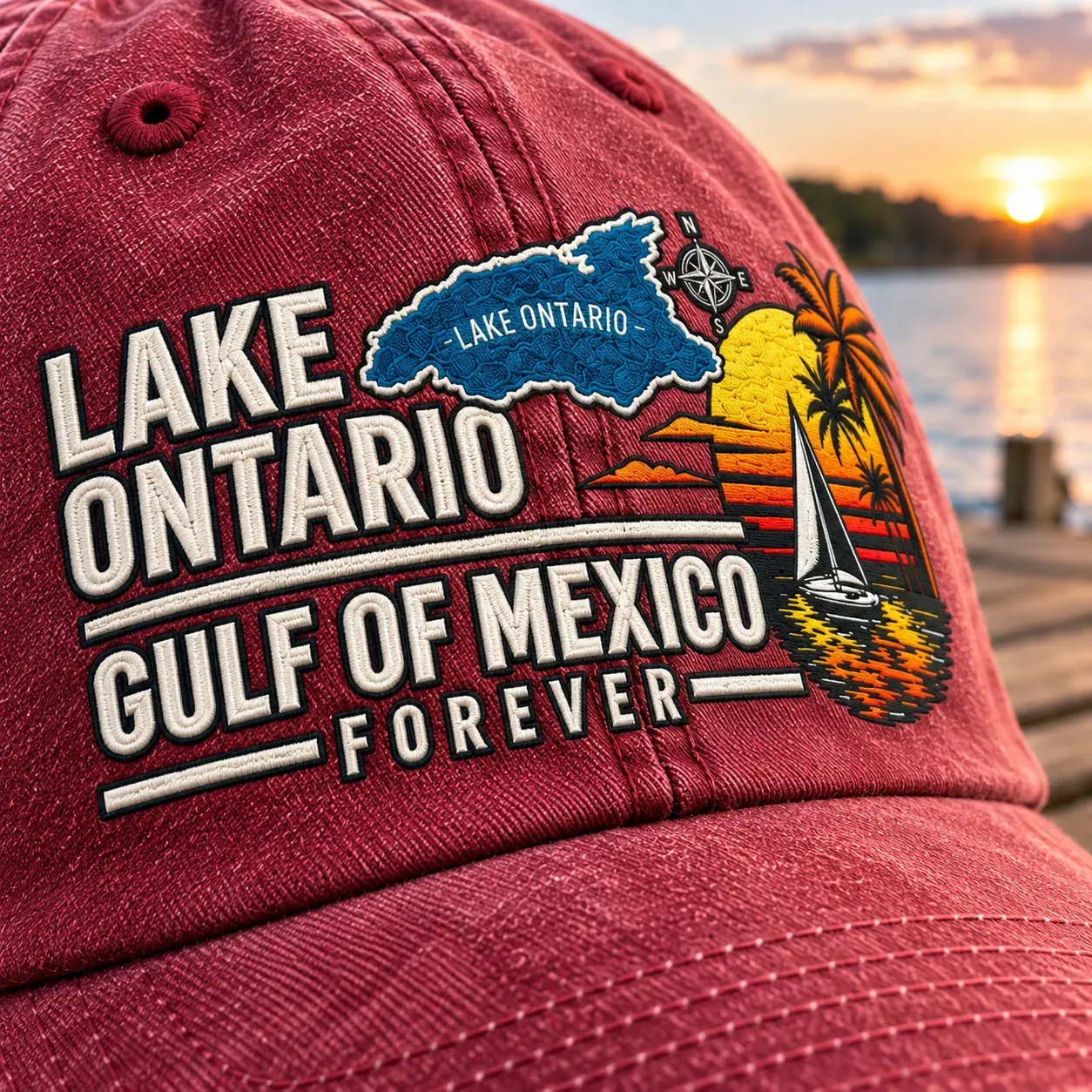 🔥 Lake Ontario & Gulf Forever Vintage Baseball Cap 🌊 