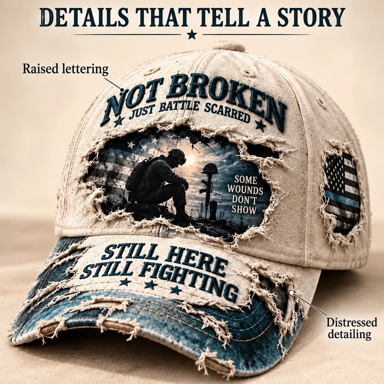 Veteran Mental Health Awareness Printed Baseball Cap