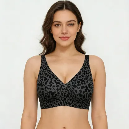 🏆🔥Super Firming Leopard Print Jelly  Bra | Women Wirefree Bras 👍No More Sagging Breasts