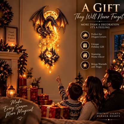 🔥 Last Day 50% OFF – 🐉 Dragonfire Moonlight Wall Lamp | Enchanted Fantasy Castle Decor 🌙