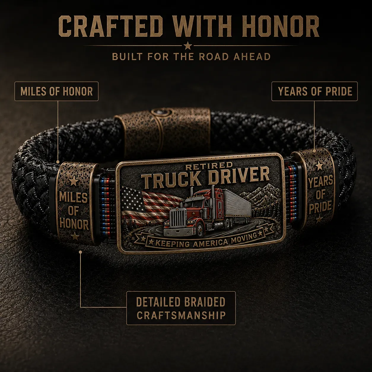 Last Day 50% Off⭐Retired Truck Driver Bracelet