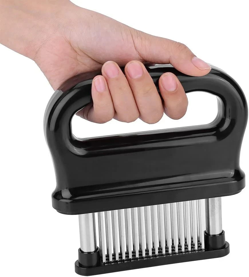 Meat Tenderizer with 48 Stainless Steel Blades – Tenderizing Steak, Chicken, Beef, Fish, and Pork