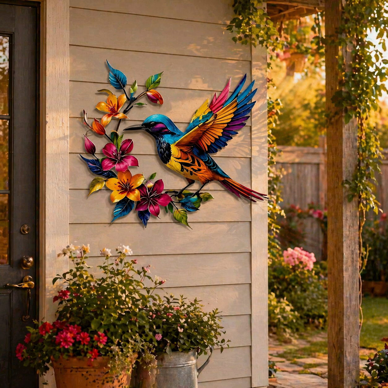 🔥2026 Hot Sale🌟Hummingbird Bloom Metal Wall Art