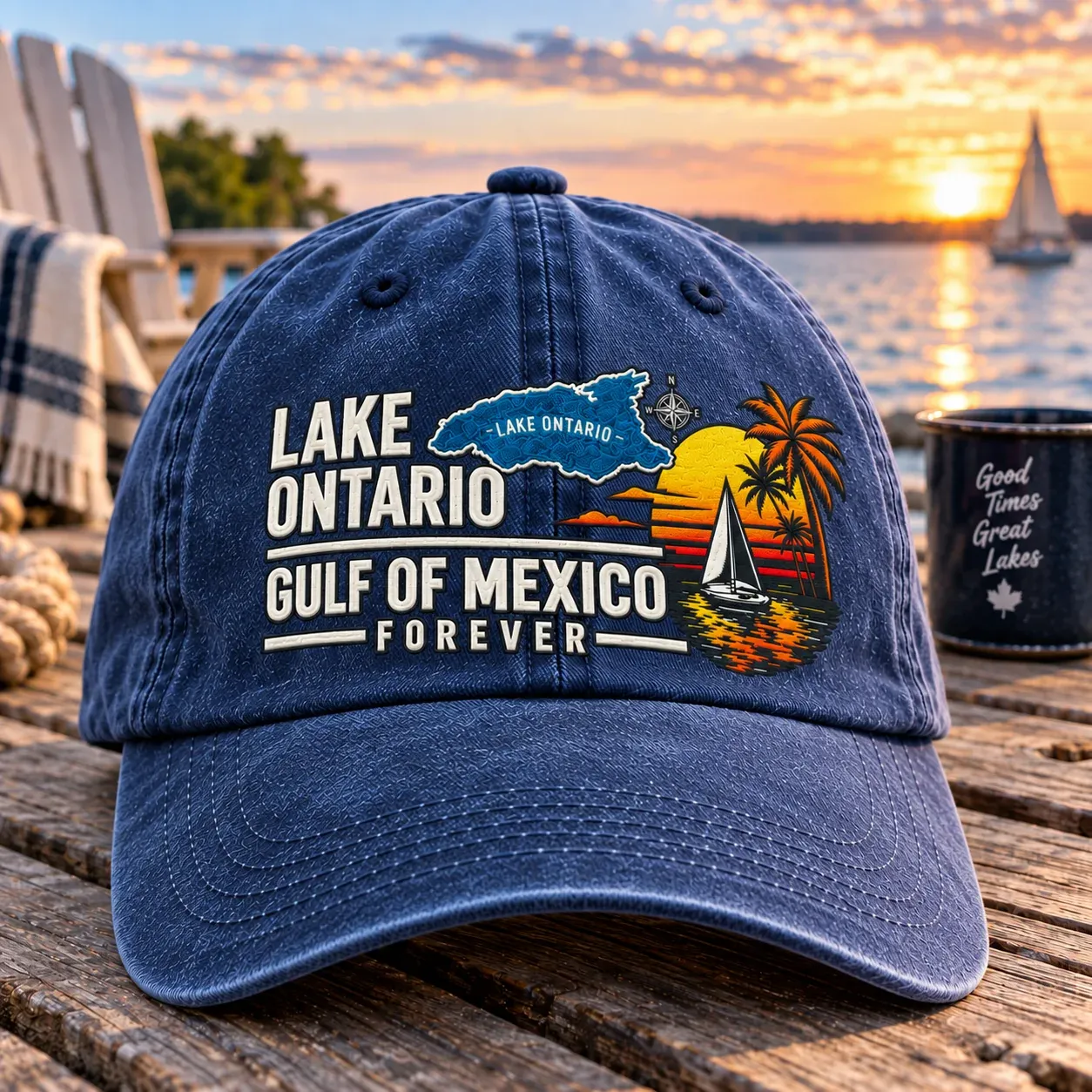 🔥 Lake Ontario & Gulf Forever Vintage Baseball Cap 🌊 