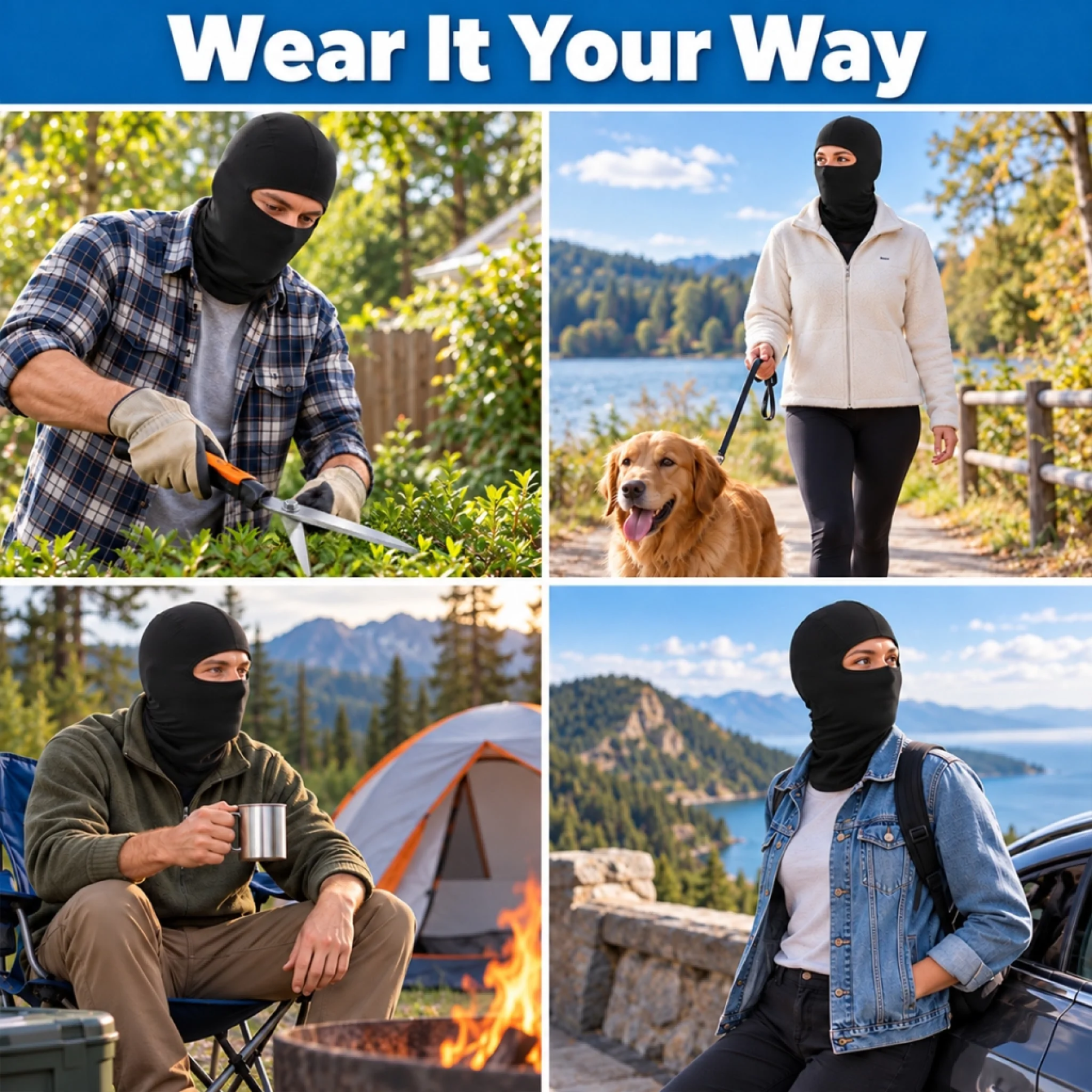 Funny Face Ski Lovers Gifts - Personalized Ski Mask