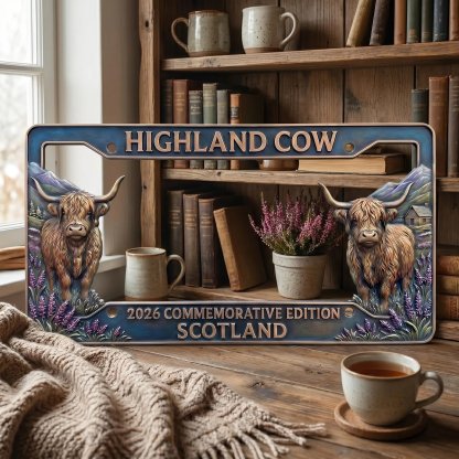 🔥🐂 Highland Cow Commemorative Edition License Plate 🌟