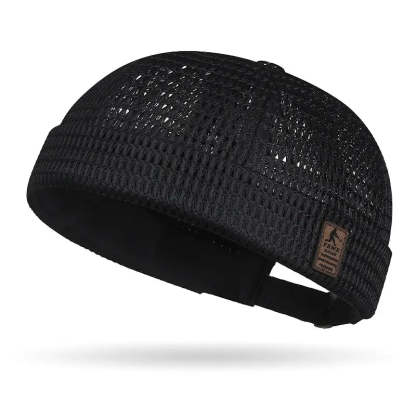 Men’s Breathable Brimless Docker Hat – Lightweight Mesh Skull Cap for Summer Outdoor Wear