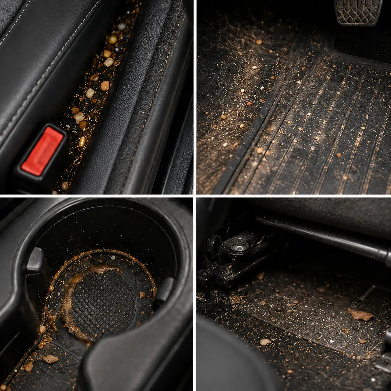 Hidden dirt in car interior