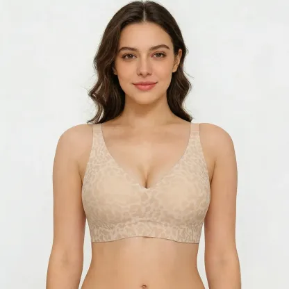 🏆🔥Super Firming Leopard Print Jelly  Bra | Women Wirefree Bras 👍No More Sagging Breasts