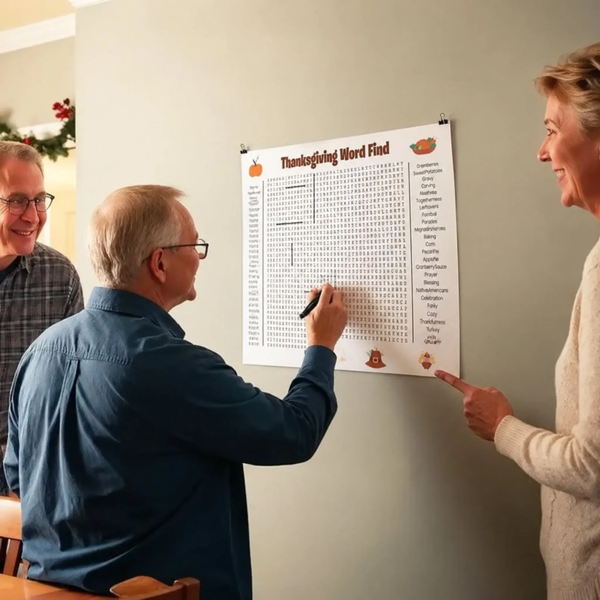 🎉 Jumbo Thanksgiving Word Search Poster(🎉Giant 36"x24" Wall Game)