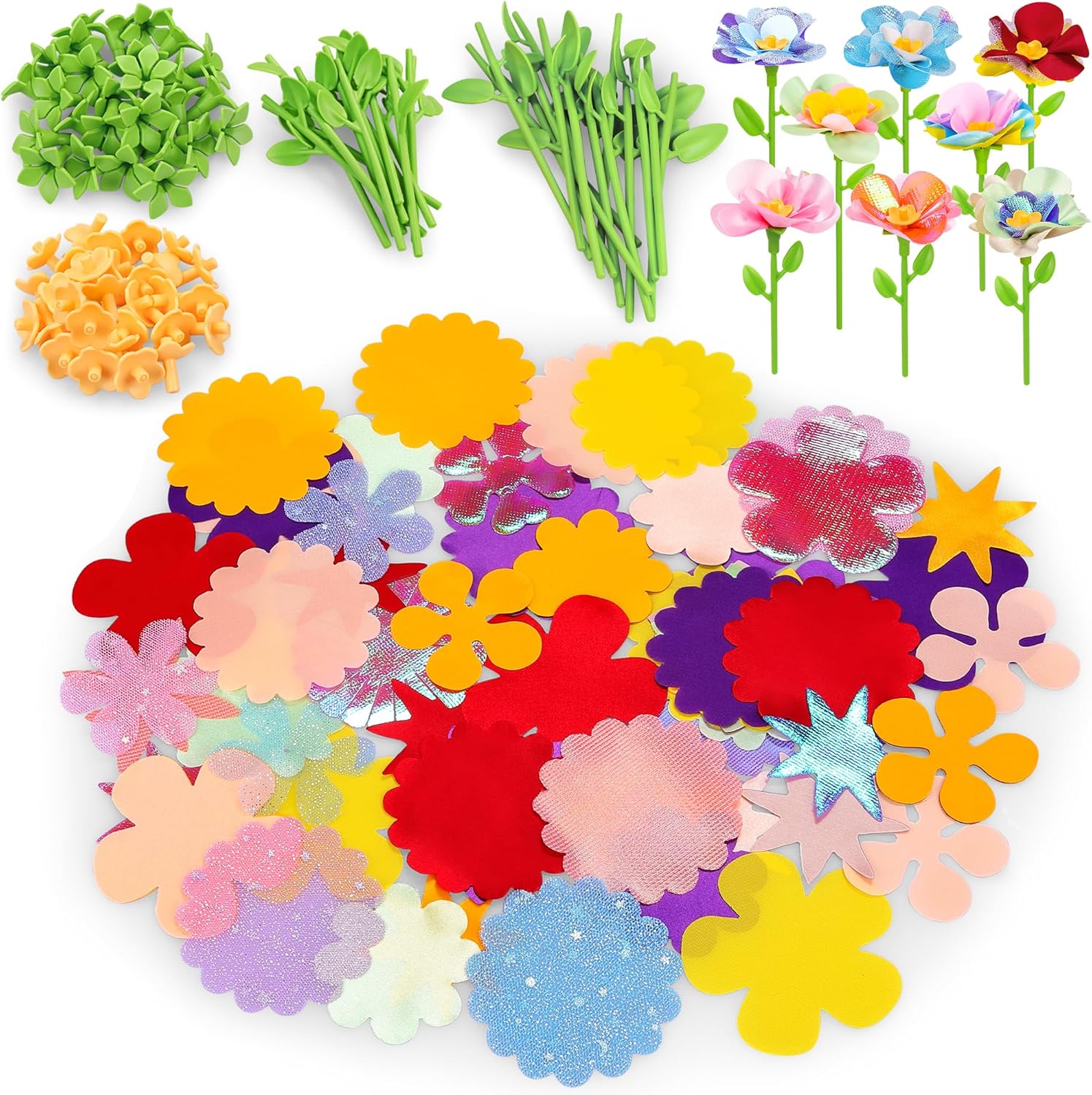 Fabric Flower Bouquets Toys, DIY Craft Kits Toys for Kids - Flowers Market Toy