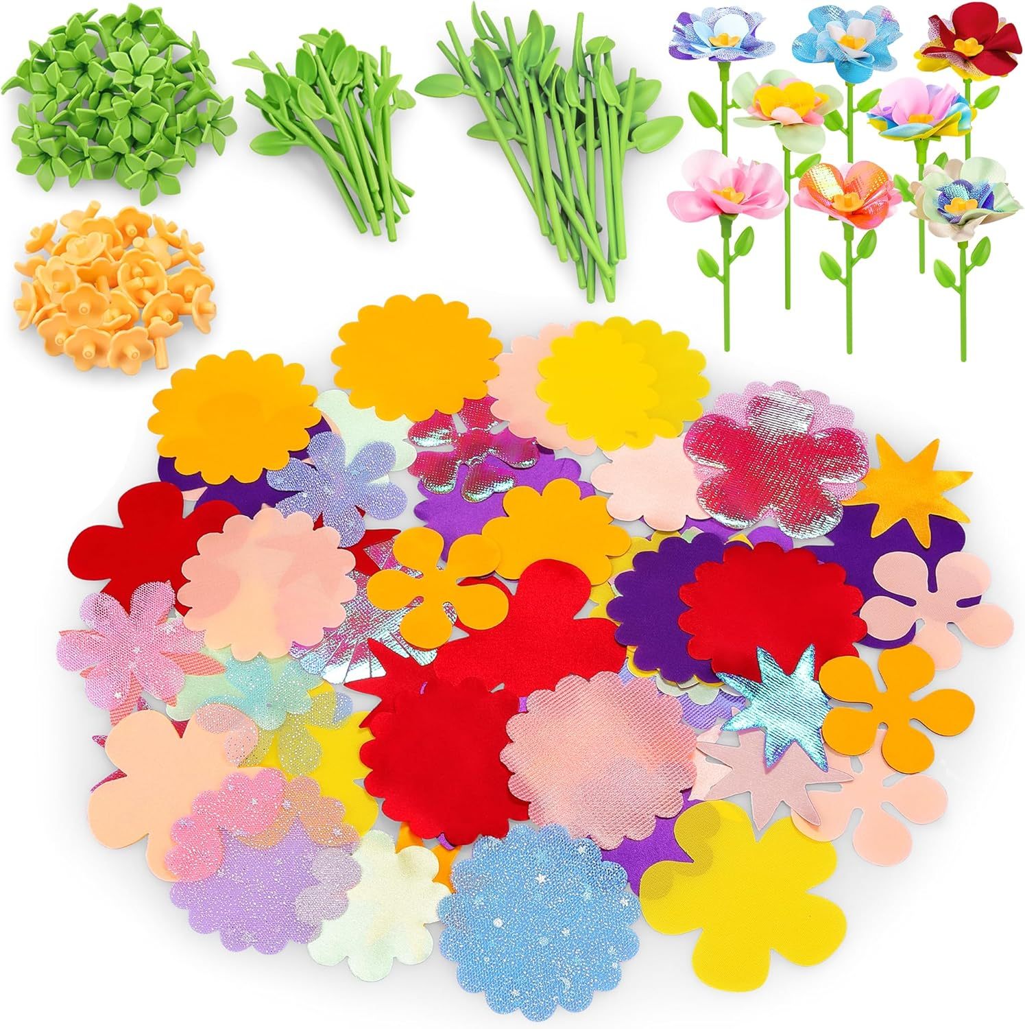 Fabric Flower Bouquets Toys, DIY Craft Kits Toys for Kids - Flowers Market Toy