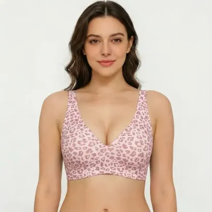 🏆🔥Super Firming Leopard Print Jelly  Bra | Women Wirefree Bras 👍No More Sagging Breasts