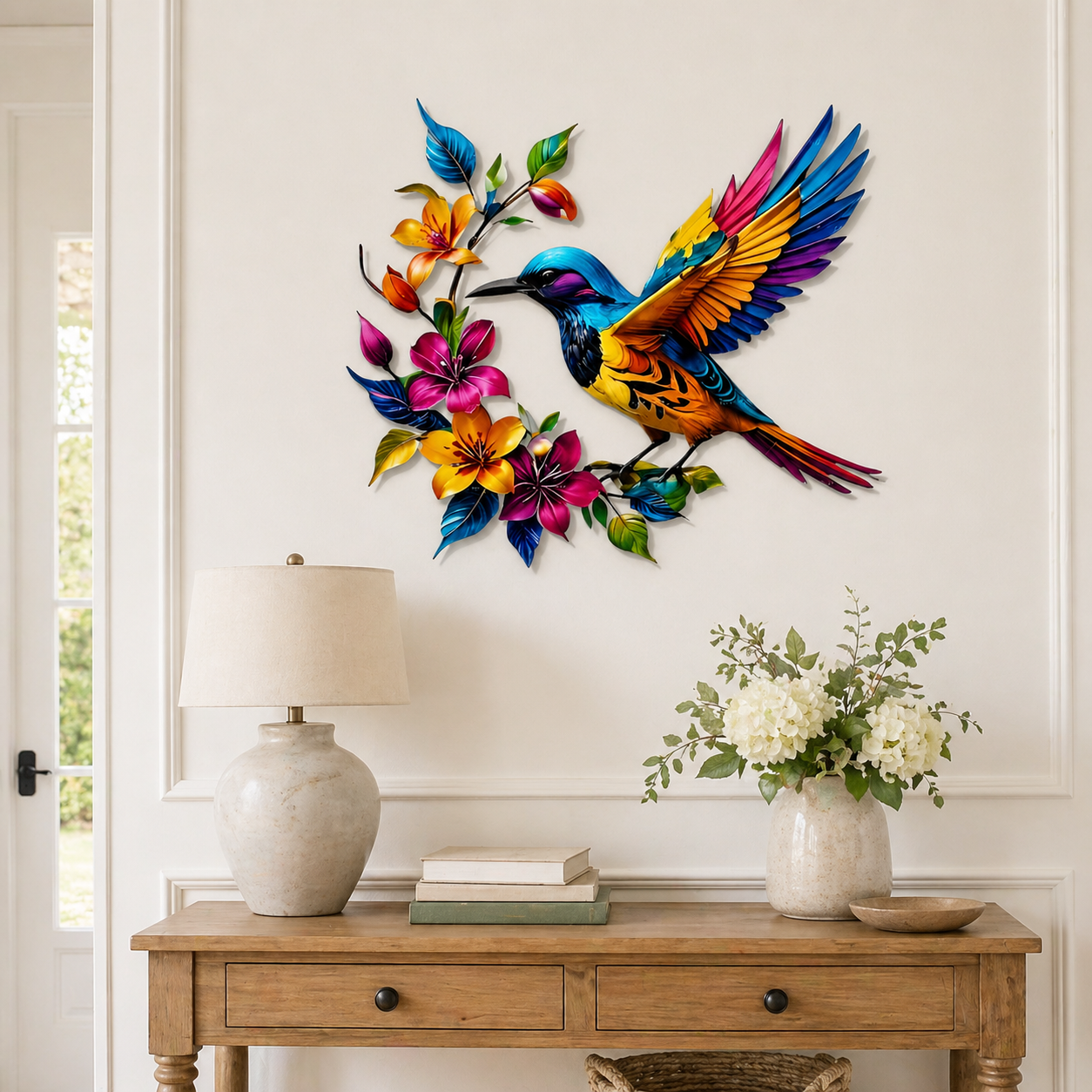 🔥2026 Hot Sale🌟Hummingbird Bloom Metal Wall Art
