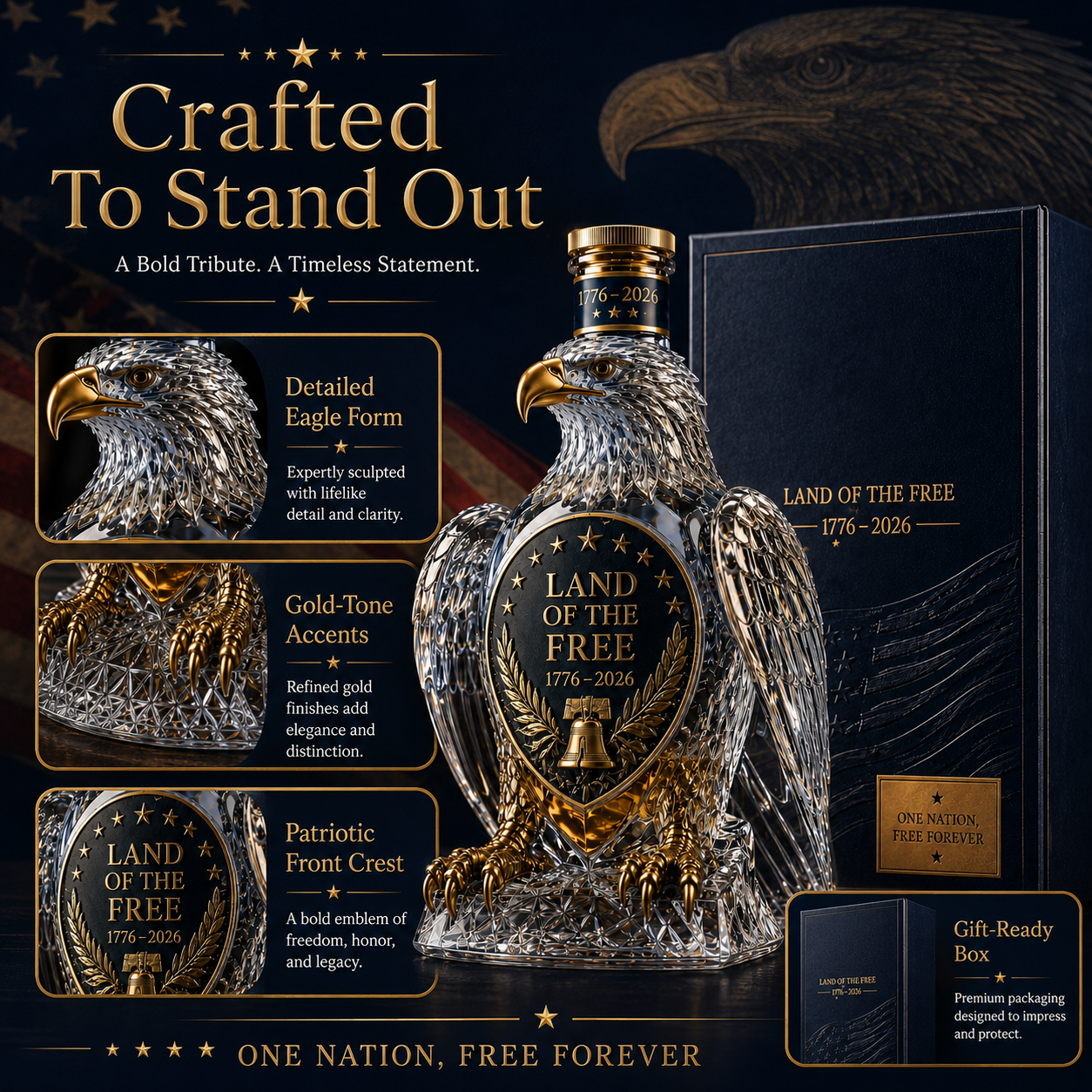 🔥 Flash Sale-60% Off 🦅Hawk Whiskey Bottle -American Commemorative Bottle