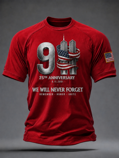 "Never Forget" Men's America Printed Casual short sleeves t-shirt